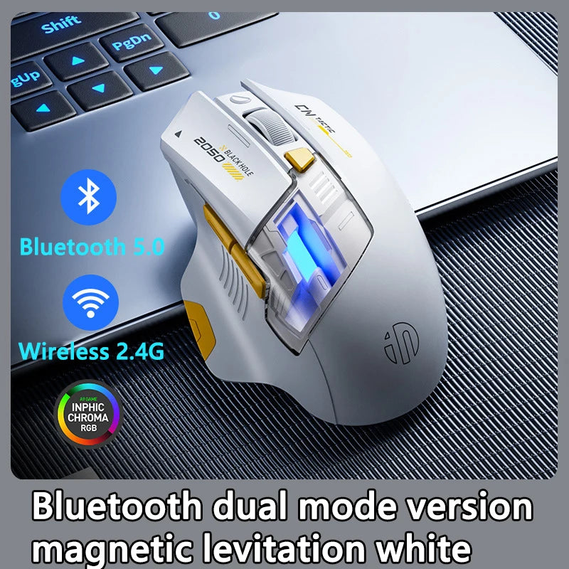 Inphic A9 Explorer Wireless Gaming Mouse 500mA Battery Level Display Ergonomic Rechargeable Silent Bluetooth Office Mouse