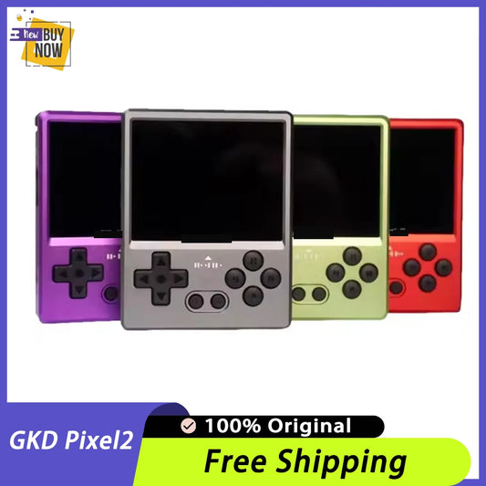 GKD Pixel2 Retro Handheld Game Console Portable Game Console 640x480Ips Rk3326s Metal CNC Body 2.4" IPS Screen Man Birthday Gift