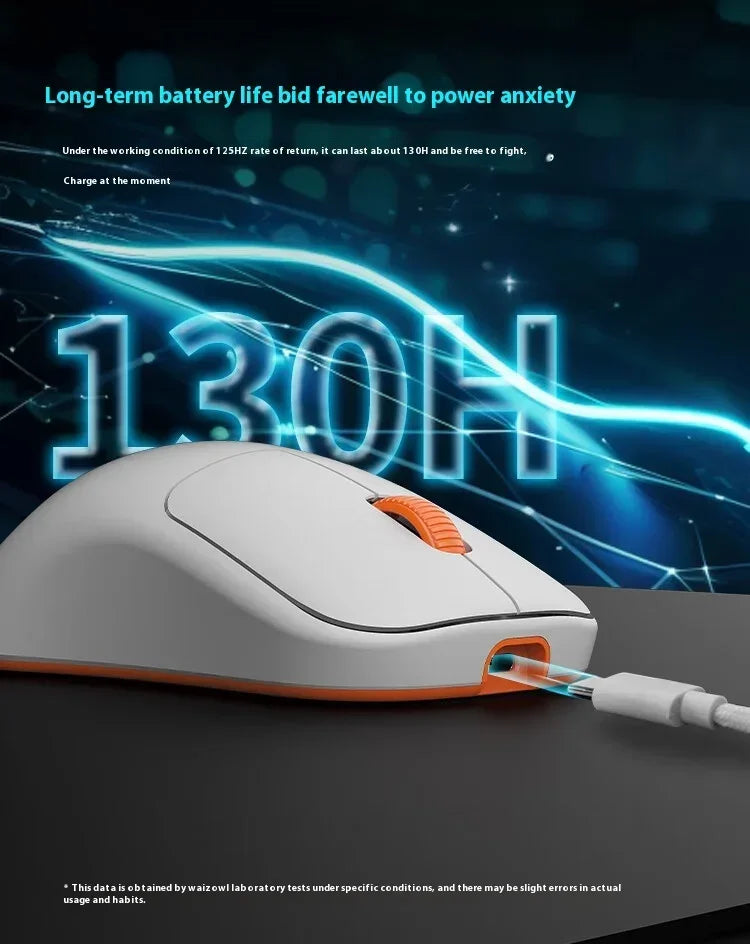 WAIZOWL OGM Cloud Gaming Mouse  Paw3395 Sensor Wireless Bluetooth Wired 3-mode Lightweight Mouse PC Gifts for Office  Gaming