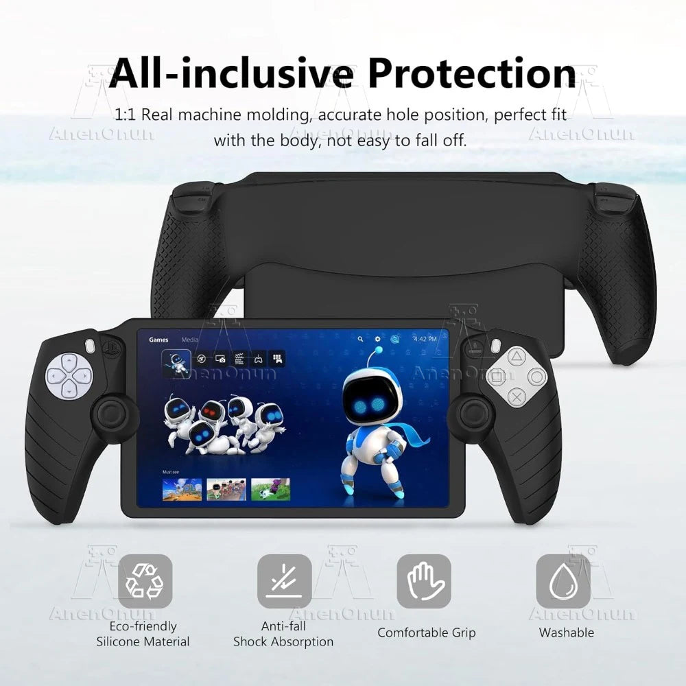 Silicone Case for PS Portal Full Cover Anti-fall Anti-scratch All-Round Protection Non-Slip Grip Durable Soft Shell Skin - Black