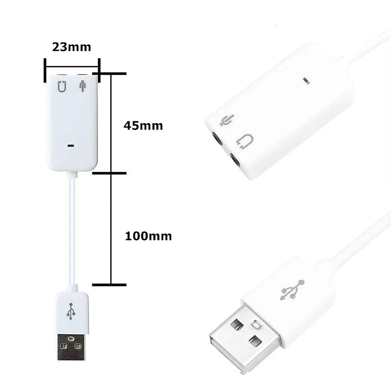 For Windows Mac Linux Pc Laptop Sound Card With 3.5mm Headphone And Microphone Jack Usb Audio Adapter External Sound Card