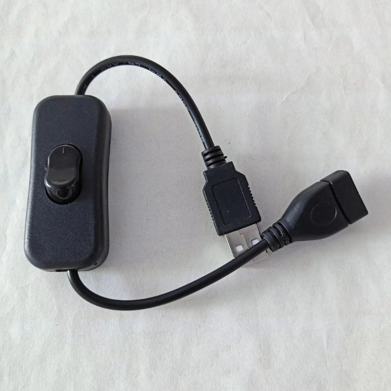 30cm USB Cable with Switch ON/OFF Cable Extension Toggle Adapter for USB Lamp USB Fan Power Supply Line Durable