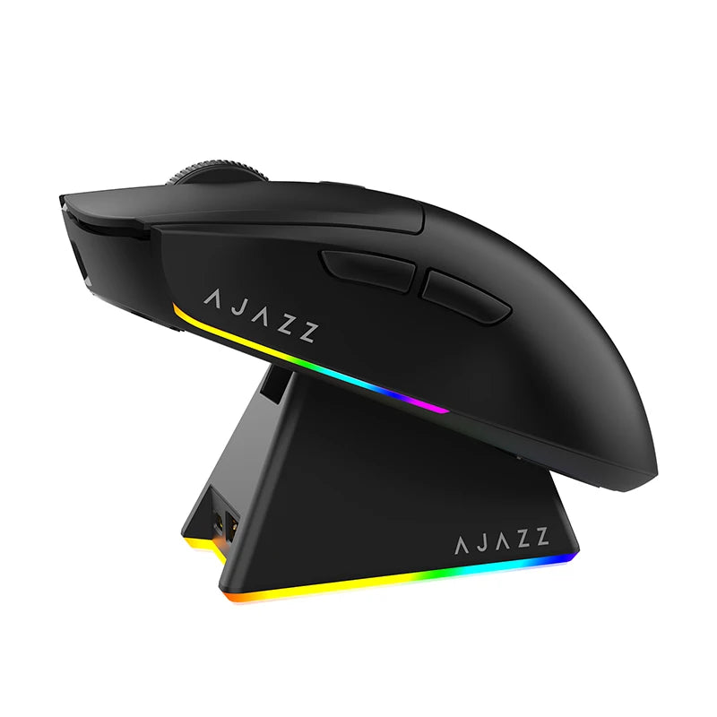 AJ139-V2-MC Tri-mode Wired/2.4GHz /BT Wireless Gaming Mouse with Magnetic Charging Base PAW3311 Gaming Chipset 12000DPI Max