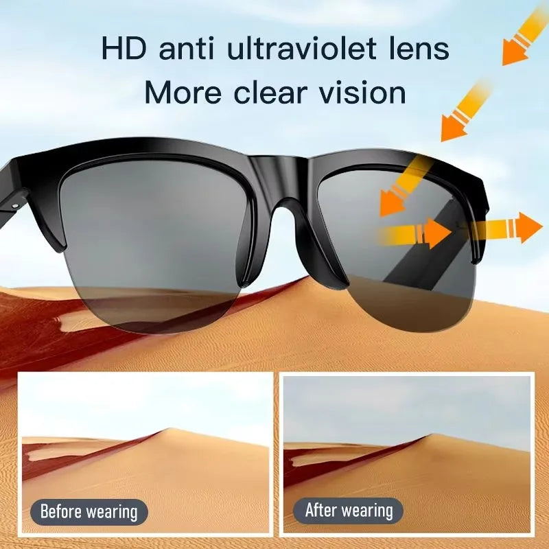 Xiaomi Bluetooth Glasses Earphones 2025 New Edition, Glasses with Earphone Function Smart Touch Waterproof Microphone Earphones