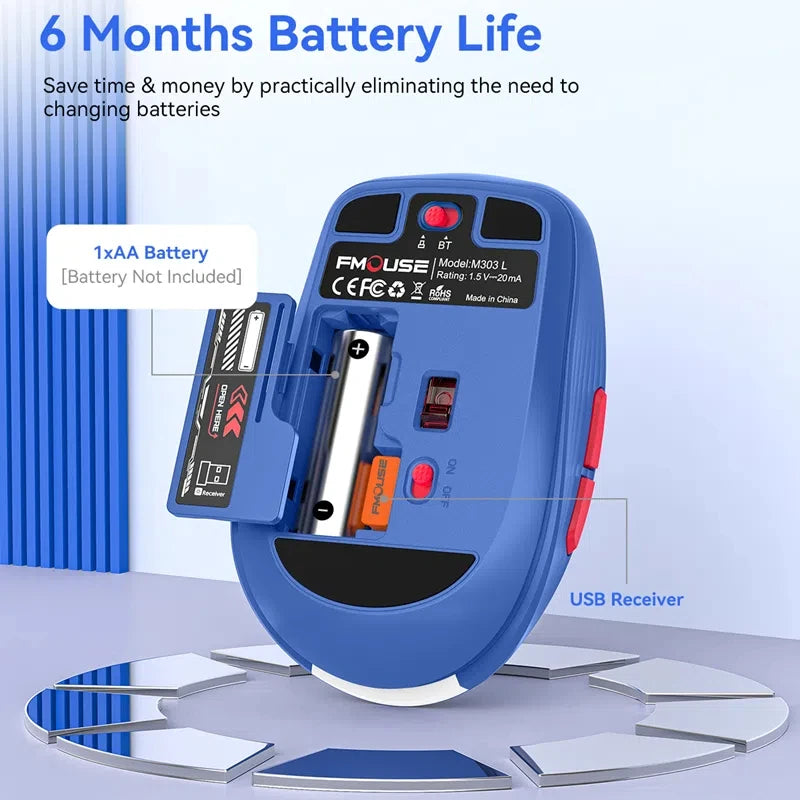 Xiaomi M303L Bluetooth Wireless Mouse 2.4G Dual Mode 1600 DPI Silent Tablet Notebook PC Office Portable Mouse For Android ios