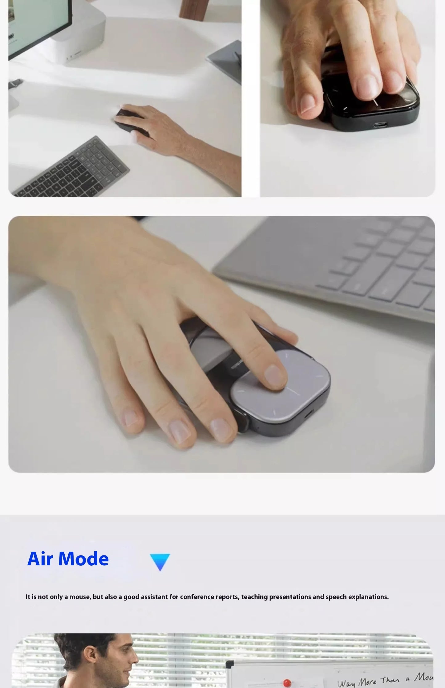 Cheerdots 2 Air Mouse Wireless Detachable All-in-one Pocket Air Mouse I Recording ChatGPT Enabled Mouse Customized Gaming Mouse