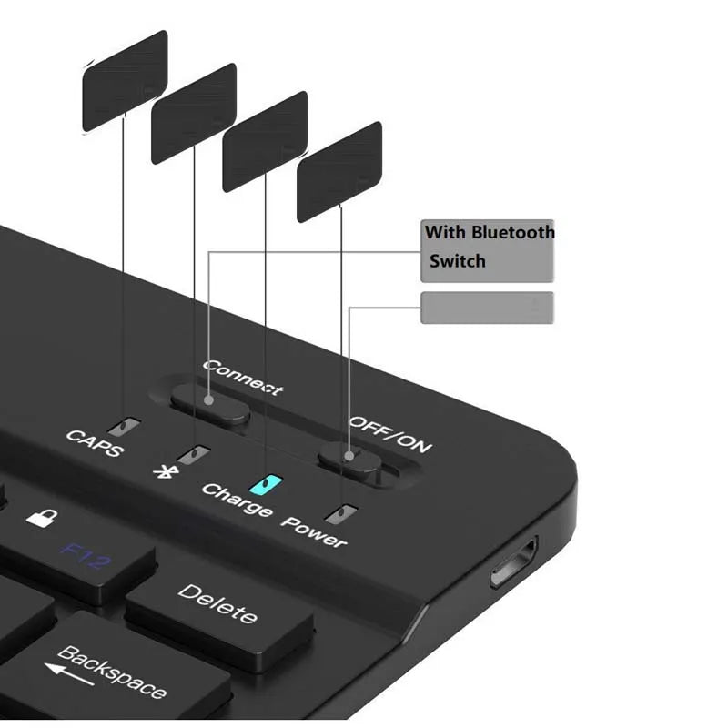 with Bluetooth Keyboard Mouse for Teclast T65 Max T70 T60 Plus T50HD 78Key 10inch Rechargeable Wireless Keyboard Mice Set Combo
