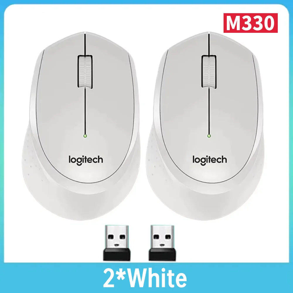 Logitech M330 Wireless Mouse 1/2pcs Gaming Mouse 2.4GHz 1000 DPI 3 Buttons Silent Optical Mice For Mac/PC Computer Laptop