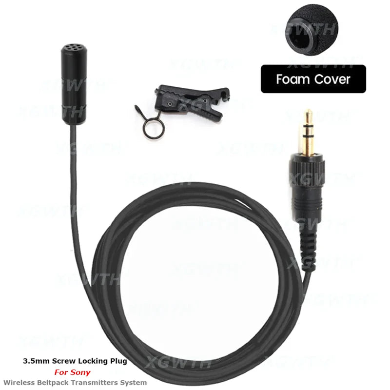 Lavalier Lapel Microphone ECM7 Tie Clip Mic for Sony UTX V1 D21 D11 UWP for Sennheiser Wireless Transmitter System 3.5mm Plug