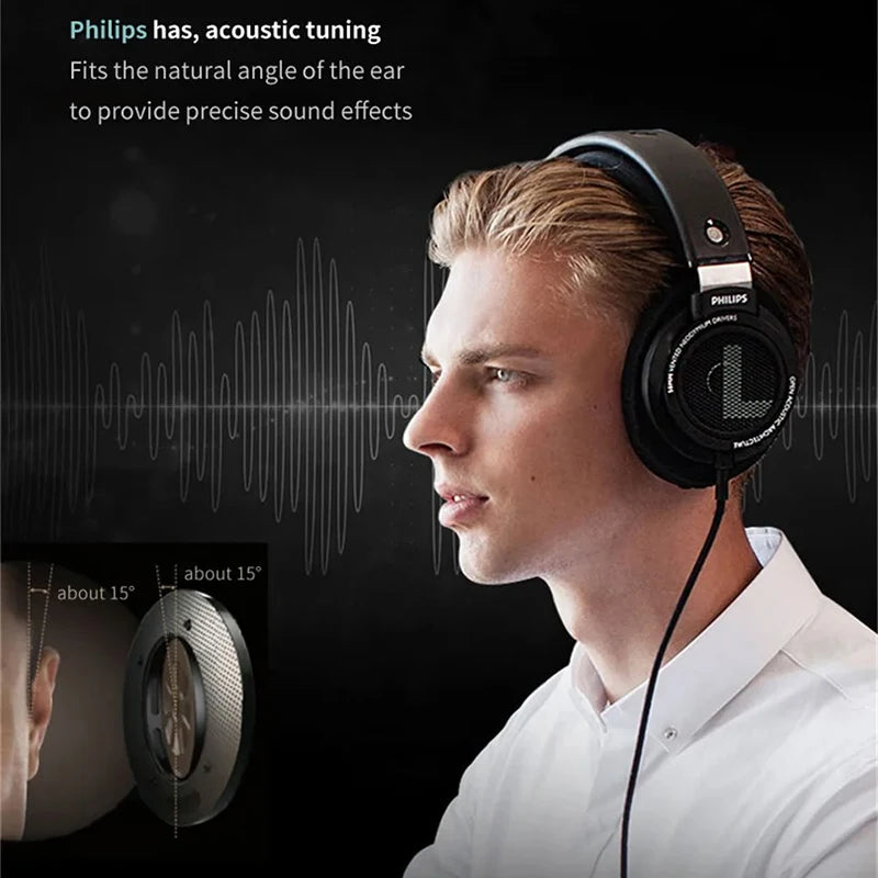 Philips SHP9500 HiFi Precision Stereo Headphones for Music Mobile Computer Gaming Open HD Mic Call Wired Headset Original 100%