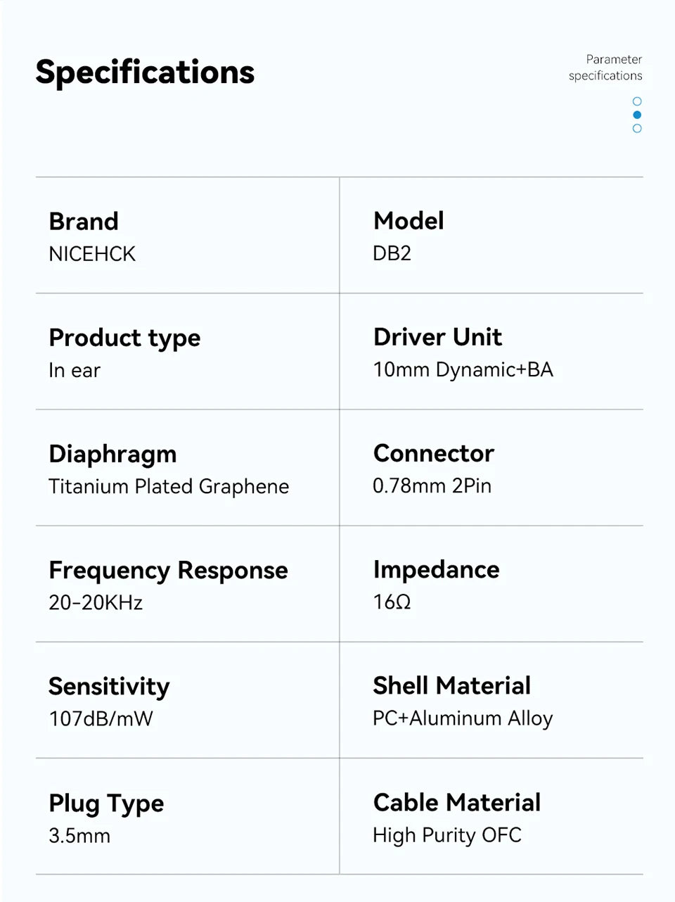 NICEHCK DB2 Microphone HiFi Music Earphone 1DD+1BA Hybrid Dual Driver In Ear Earbud Monitor Detachable 0.78 2Pin Connector IEM