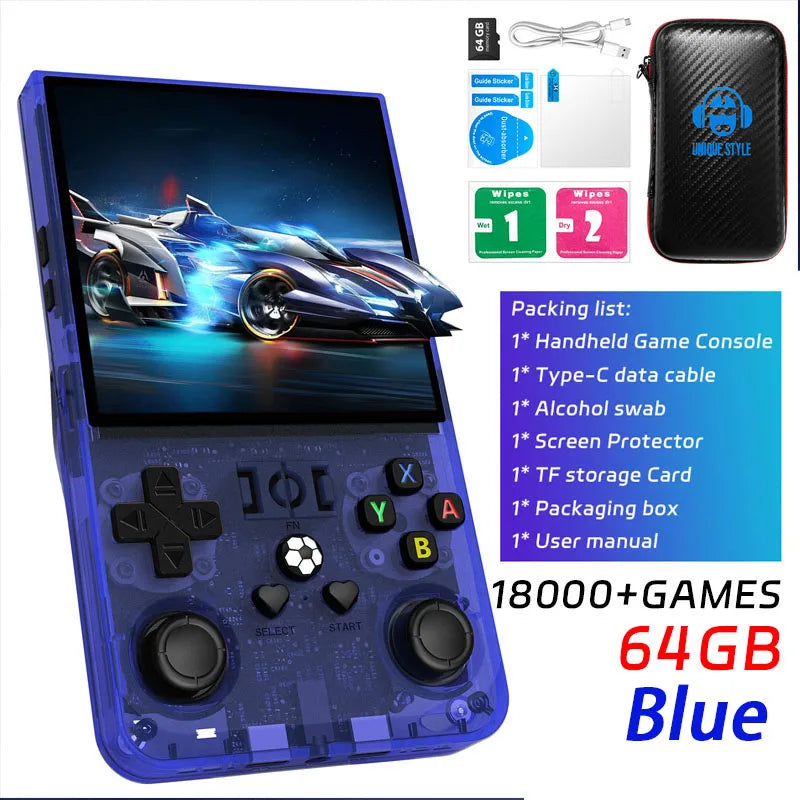 AISLPC R36MAX Retro Handheld Console - 64/128GB Lag-free Emulation 18000/21000+ Games 4.0" IPS Screen Ergonomic Contour Grips