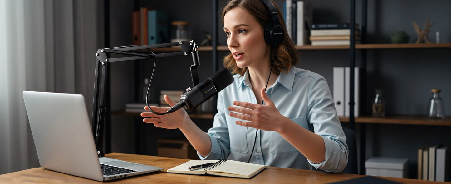 NearStream Professional pc Mic USB XLR Dynamic Microphone Boom Arm for Gaming Studio set Podcast Recording US Local Shipping
