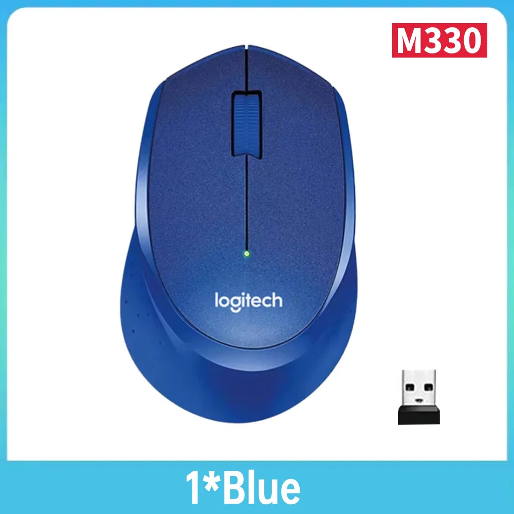Logitech M330 Wireless Mouse 1/2pcs Gaming Mouse 2.4GHz 1000 DPI 3 Buttons Silent Optical Mice For Mac/PC Computer Laptop