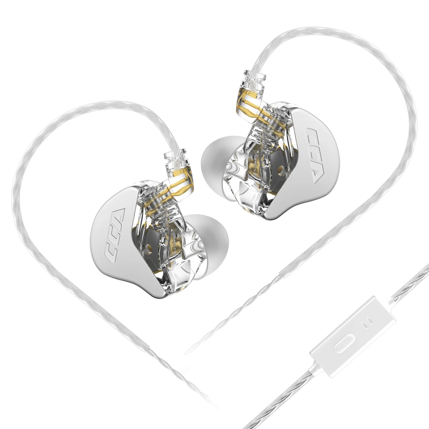 CCA CRA In Ear Headphones Ultra-Thin Diaphragm Dynamic Driver IEM Earphones Bass Wired Gaming Earbuds with Detachable Cable