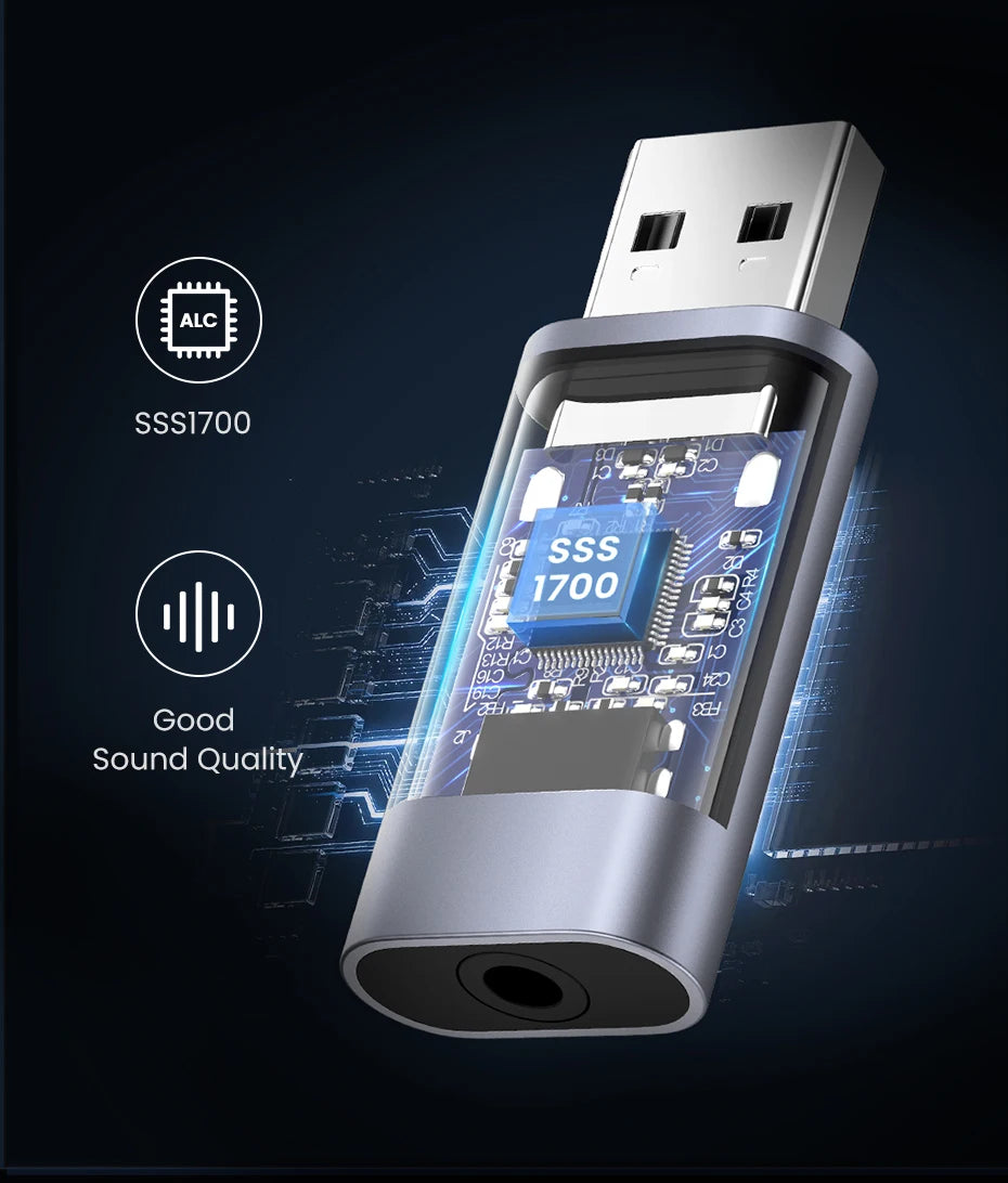 UGREEN USB Sound Card Audio Interface USB Sound Card for Laptop PC PS4 Earphone Microphone Audio Card USB External Sound Card