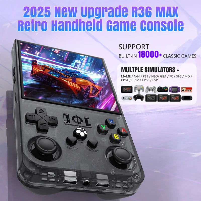 AISLPC R36Max Game Console 4 Inch IPS Screen Linux System Portable Pocket Video Player Retro Handheld Game Console kids Gift