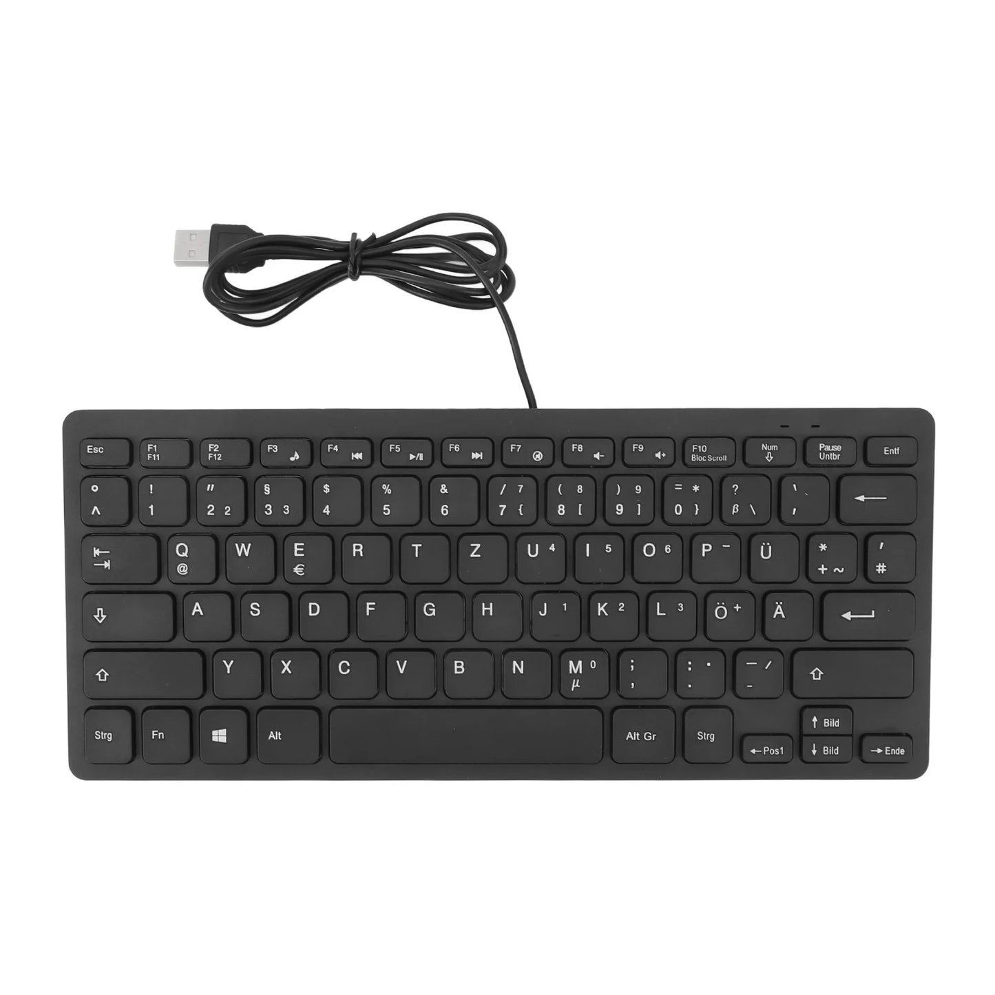 78 Keys USB Wired Keyboard Ultra Thin German French Spanish Language Keyboard Plug and Play for PC Laptops Computer