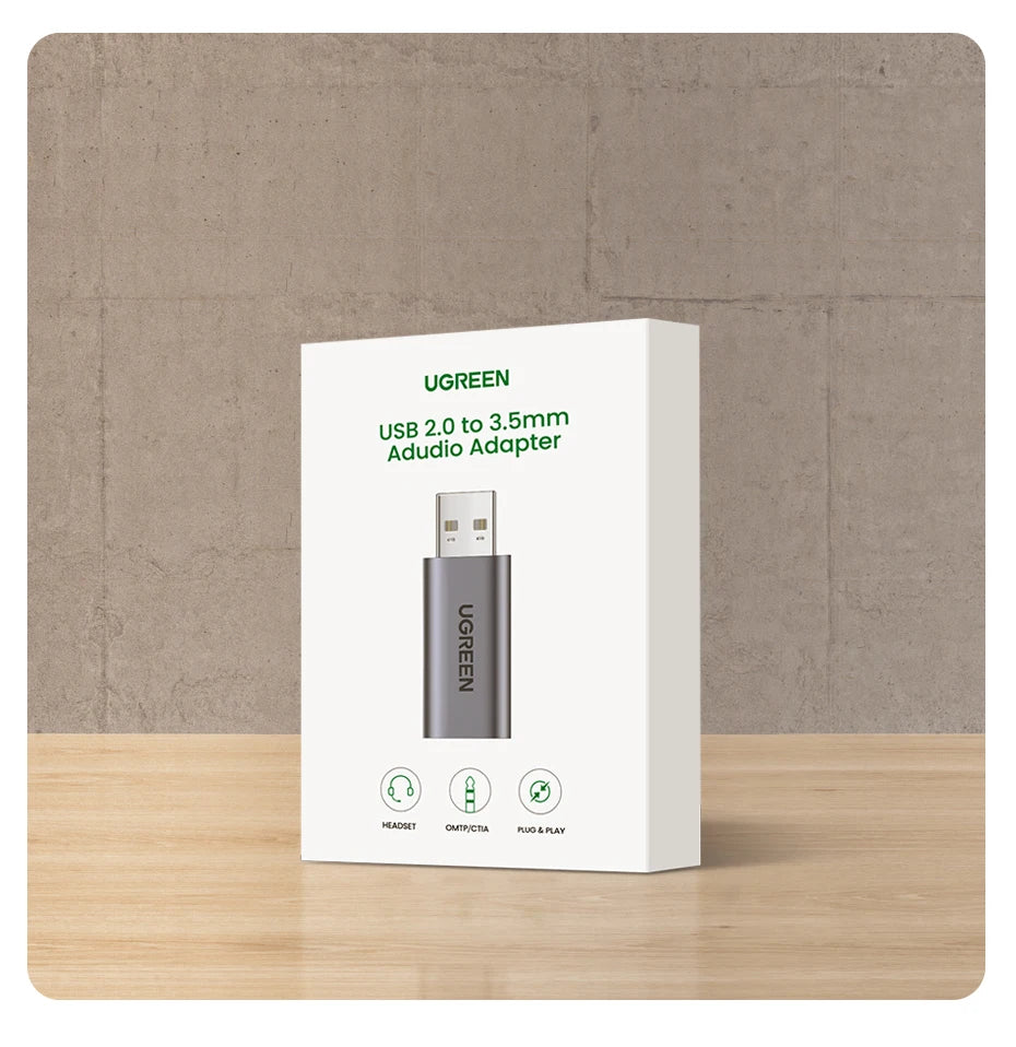 UGREEN USB Sound Card Audio Interface USB Sound Card for Laptop PC PS4 Earphone Microphone Audio Card USB External Sound Card