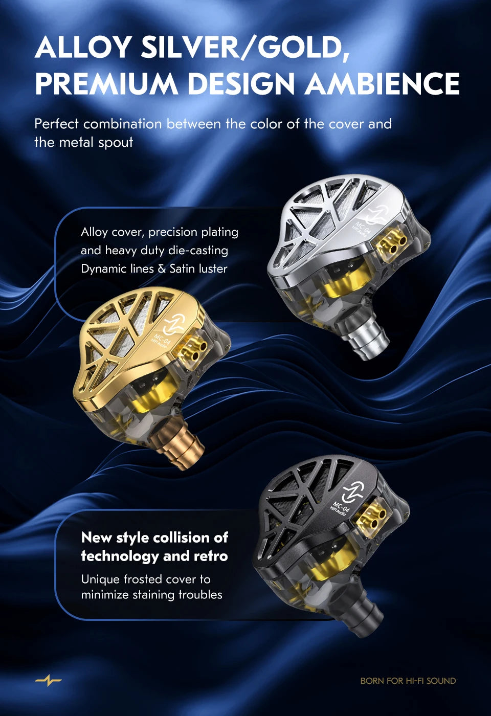 In-Ear HiFi Earphones CCZ MC04 DD&BA Hybrid Wired Headphones Stereo Bass Gaming Headsets Monitor Detachable 0.78mm 2Pin Cable