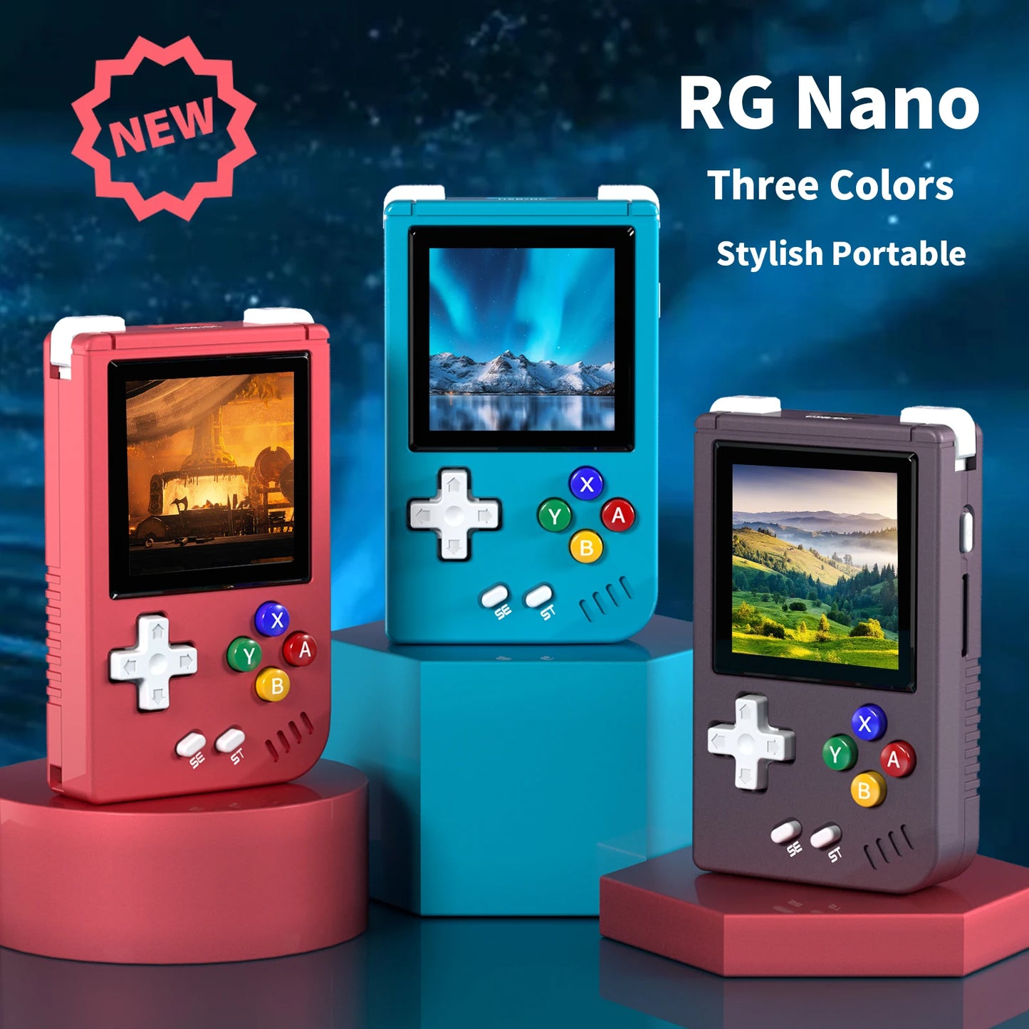 ANBERNIC RG Nano Pocket Retro Handheld Game Console Metal Shell 1.54" IPS Screen Linux 1050mAh Classic Game Player Hi-fi Speaker