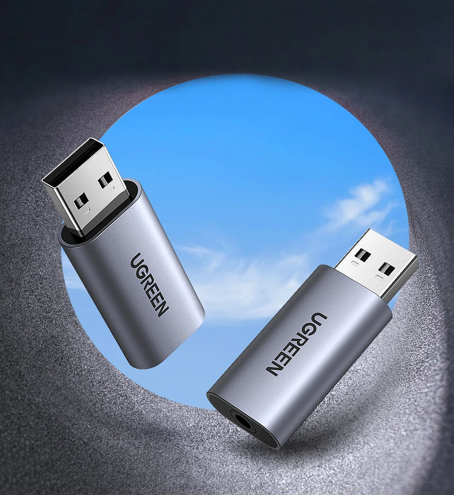 UGREEN USB Sound Card Audio Interface USB Sound Card for Laptop PC PS4 Earphone Microphone Audio Card USB External Sound Card