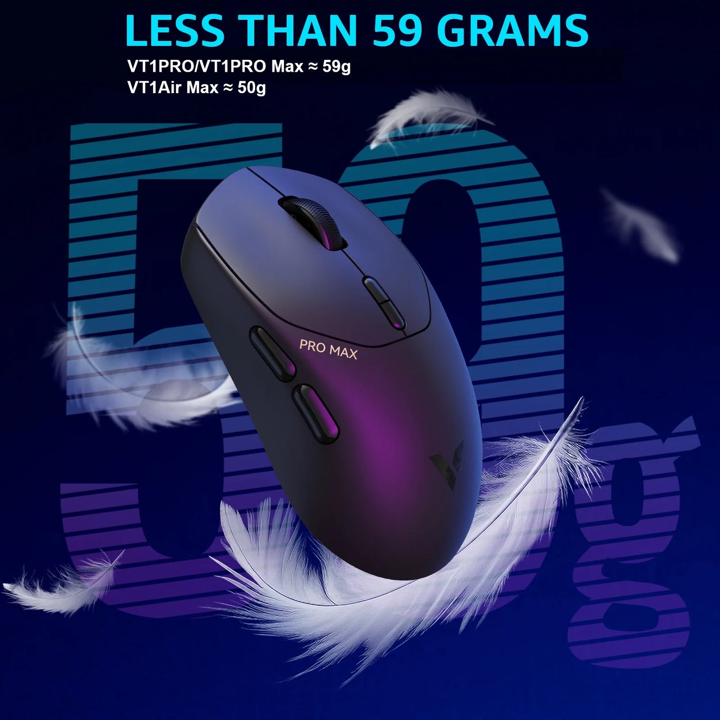 Rapoo VT1PRO/VT1PRO MAX/VT1Air MAX Wireless Gaming Mouse 8KHz Polling Rate 26000 DPI Optical Sensor for Small/Medium Size Hands