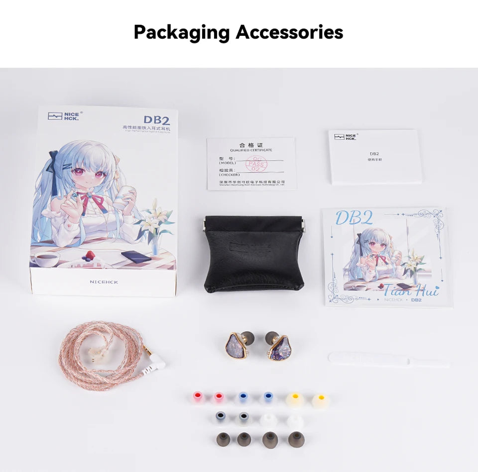 NICEHCK DB2 Microphone HiFi Music Earphone 1DD+1BA Hybrid Dual Driver In Ear Earbud Monitor Detachable 0.78 2Pin Connector IEM