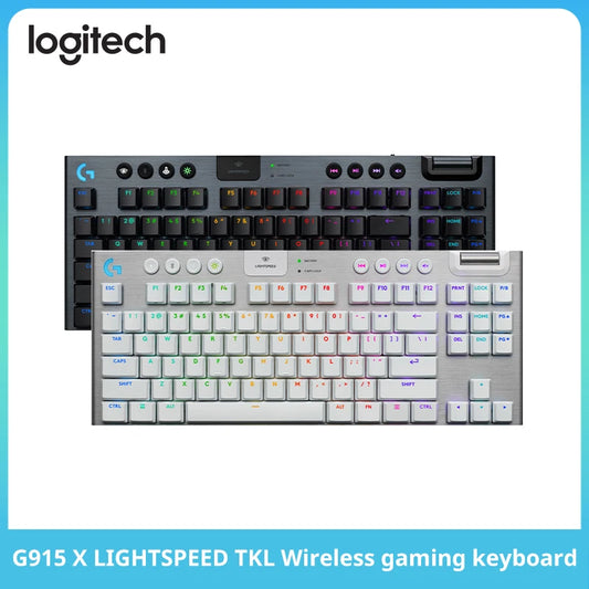 Logitech G915X TKL wireless ultra-thin electronic sports gaming mechanical keyboard, 1.3mm trigger key travel, RGB lighting, PBT