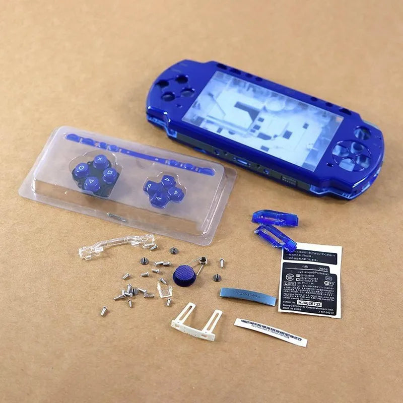 1SET For PSP 2000 Full Housing Shell Cover Case with Button Kit Replacement Label Sticker Top Bottom Faceplate for PSP2000 Game