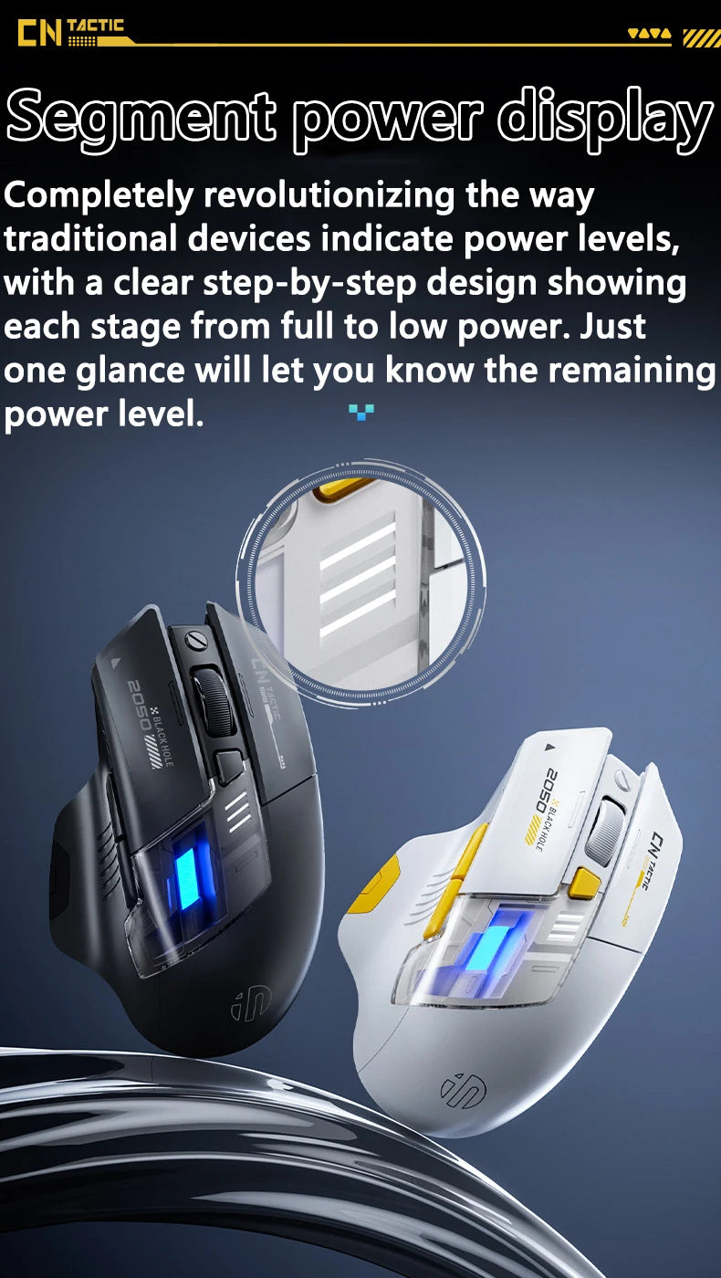 Inphic A9 Explorer Wireless Gaming Mouse 500mA Battery Level Display Ergonomic Rechargeable Silent Bluetooth Office Mouse