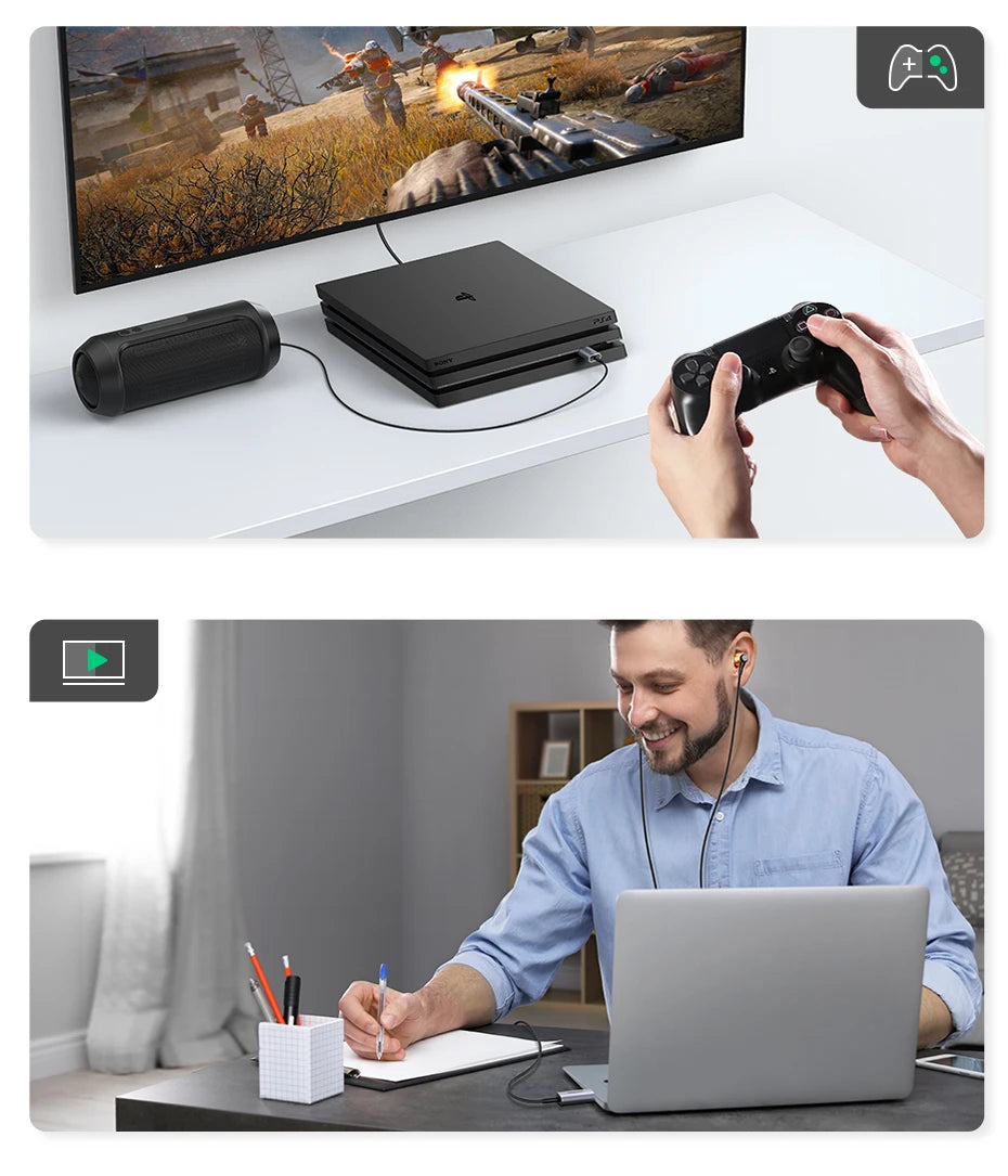 UGREEN USB Sound Card Audio Interface USB Sound Card for Laptop PC PS4 Earphone Microphone Audio Card USB External Sound Card