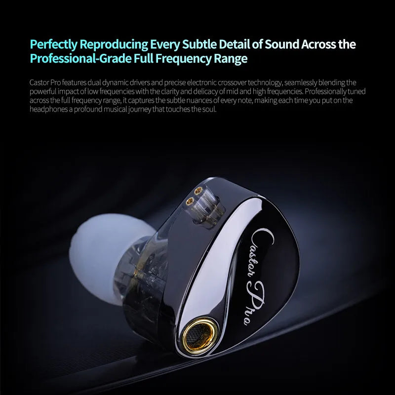 KZ Castor PRO Wired In-Ear Earphones Dynamic Drivers High-end Tunable Earphones HIFI Sound IEM Bass Headphones Gaming Headset