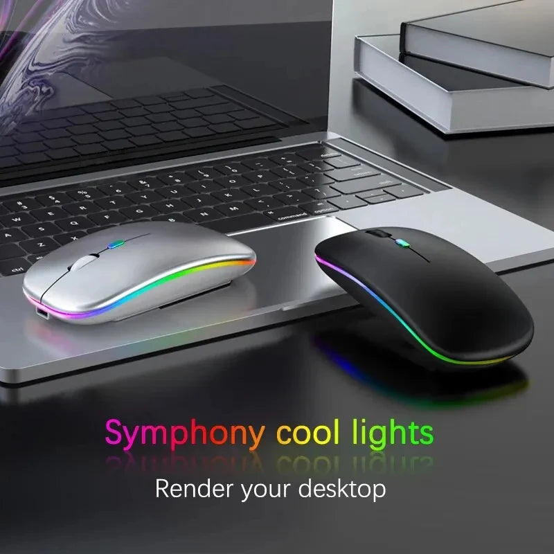 Wireless Mouse RGB Rechargeable Bluetooth Mice Wireless Computer LED Backlit Ergonomic Gaming Mouse for Laptop PC 3600DPI
