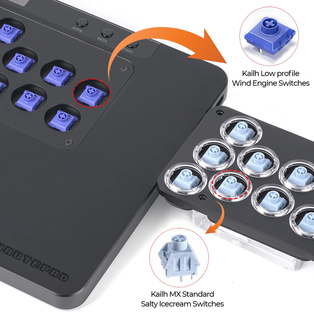 Haute42-COSMOX X Series Leverless Controller Replaceable Module Joystick Keyboard Arcade For PC/ Ps4 / Ps5 Switch Steam Hitbox