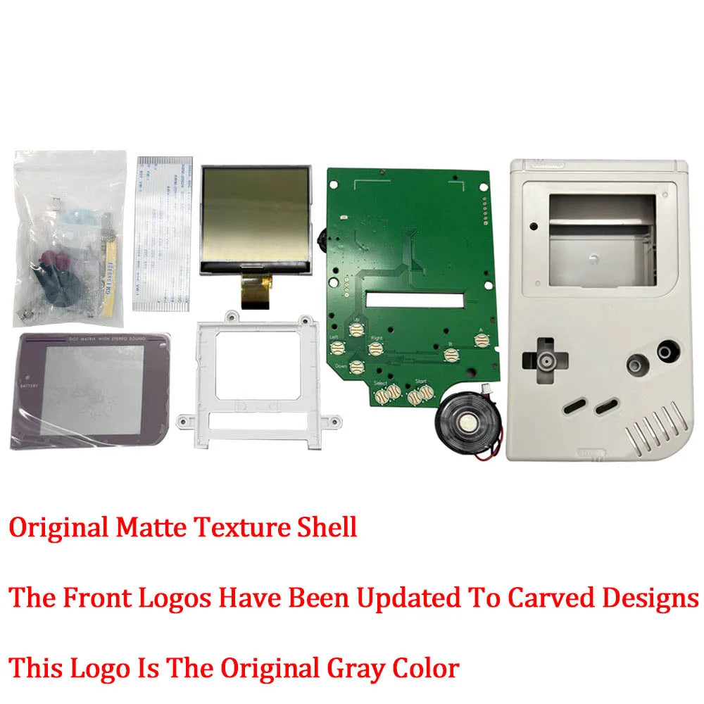 2.5" Grayscale IPS LCD ScreenKits for GameBoy GB DMG Original Size Pixel-Perfect High-Brightness LCD, No Shell Cutting Required