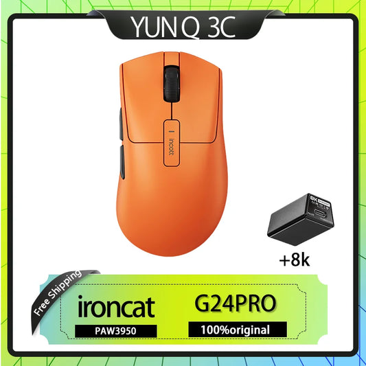 New Original Incott G24 Pro Wireless Mouse Dual Mode 8k Paw3950 Sensor Fast Charge Wireless Gaming Mouse Custom  Mice Pc Gamer G