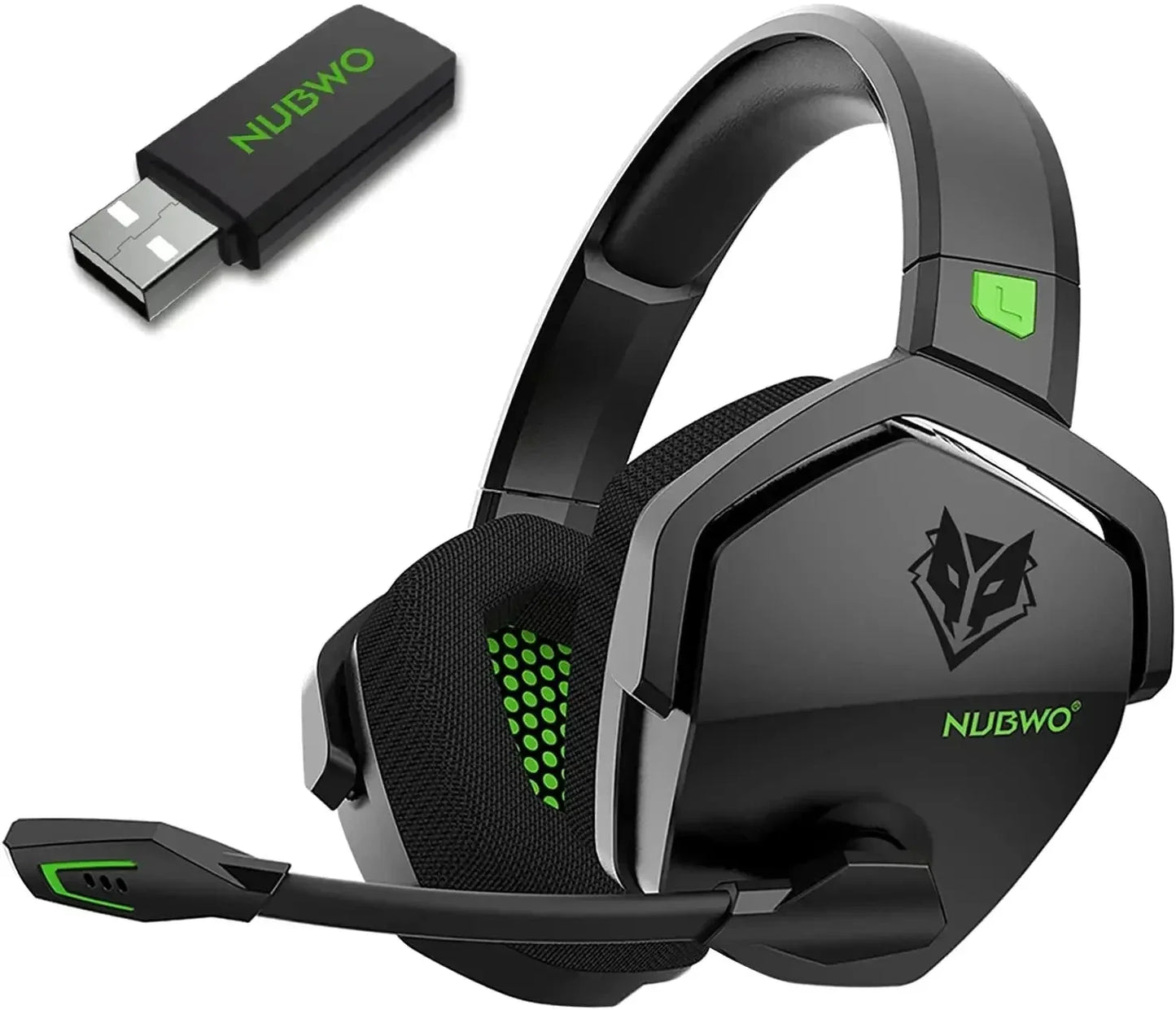 NUBWO G06 Pro Wireless Headsets Gamer with Charging Station for Headset and PS5 Controller Gaming Headphones Long Battery Life