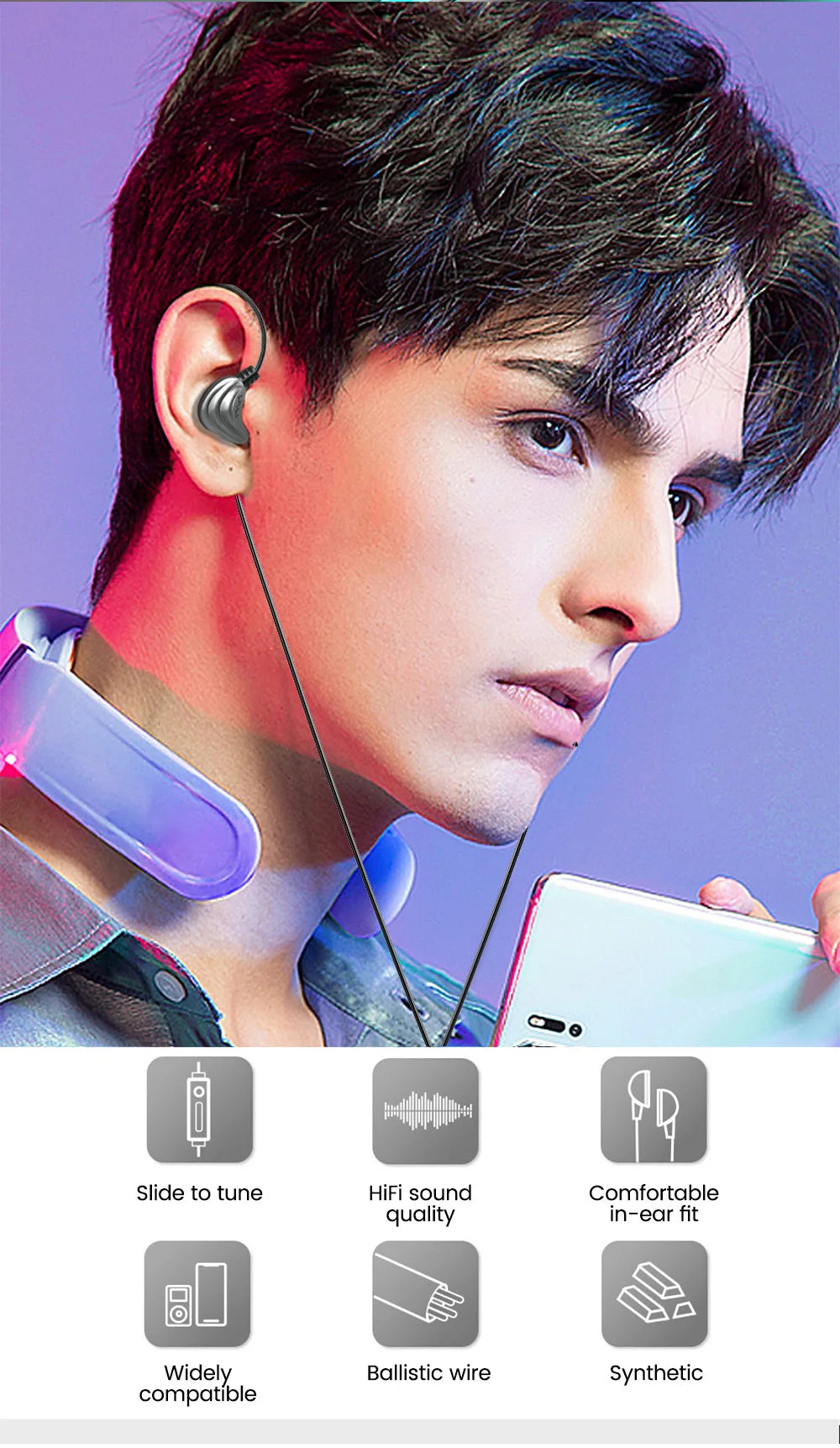 OLAF 3.5mm Type C Earphone Handsfree Headphones Wired With Mic Earbuds Bass Stereo Hifi Headset Gaming For Samsung Xiaomi Tablet