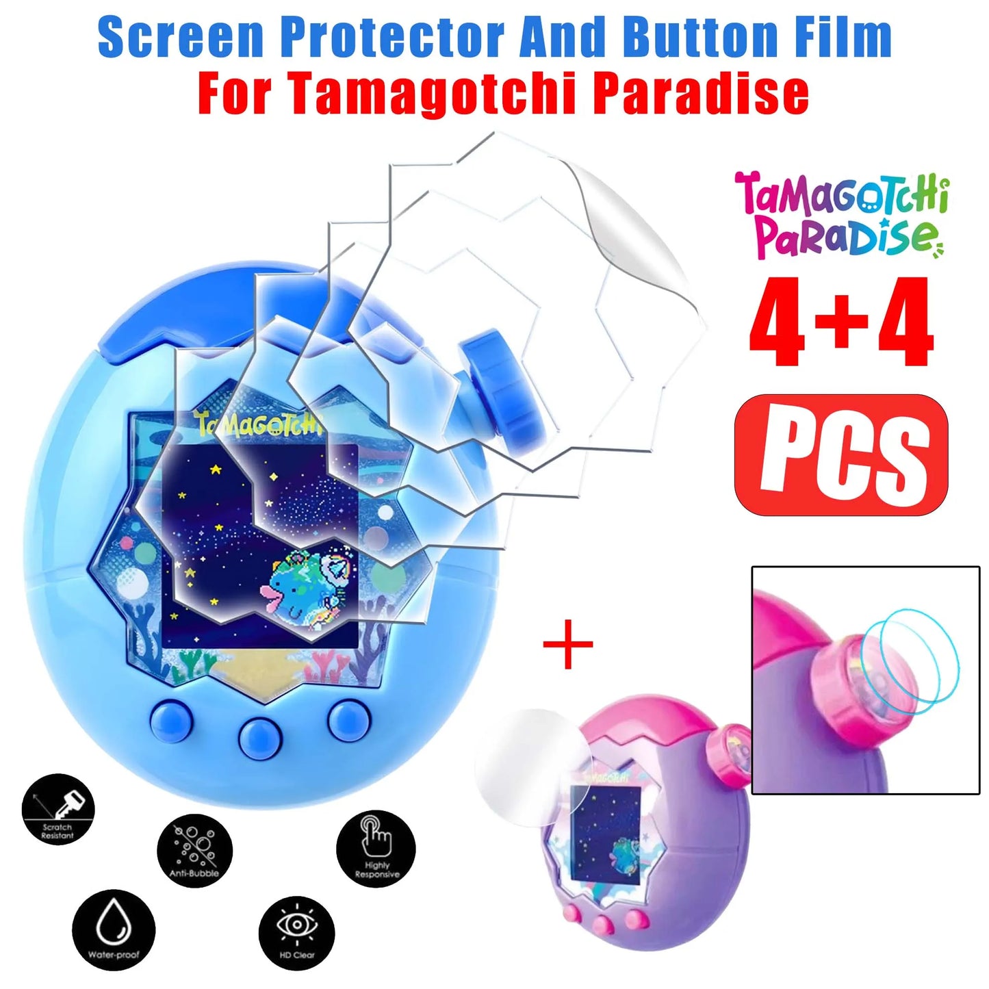 Screen Protector And Button Film For Tamagotchi Paradise Case Clear TPU Soft Film Screen Protector For Tamagotchi Paradise