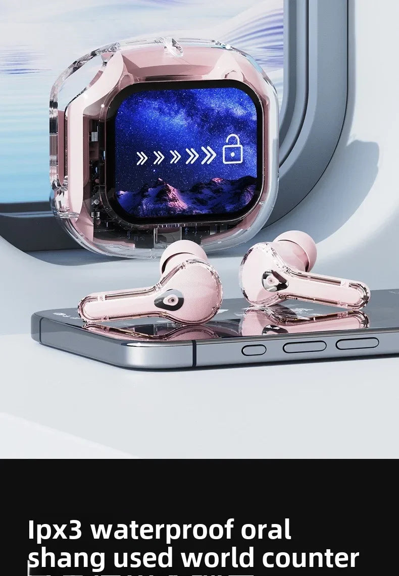 Wireless Bluetooth-compatible Earphones Intelligent Touch Color LCD Screen TWS Earbuds HIFI Noise Reduction Stereo Earphones