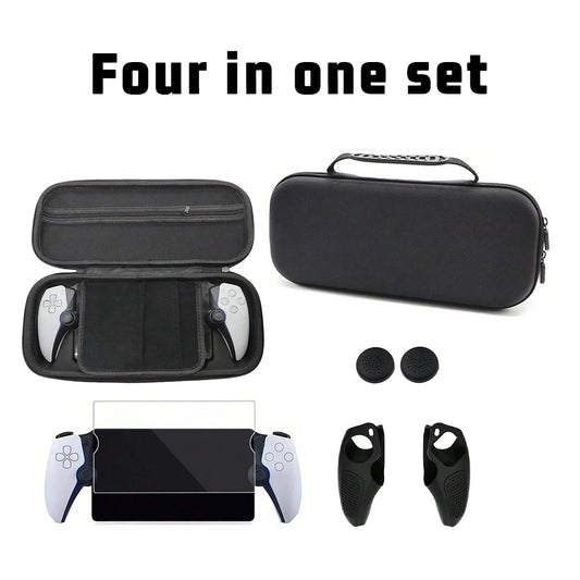 Suitable for PlayStation Portal package, including storage bag, split silicone protective cover, joystick cap, tempered film