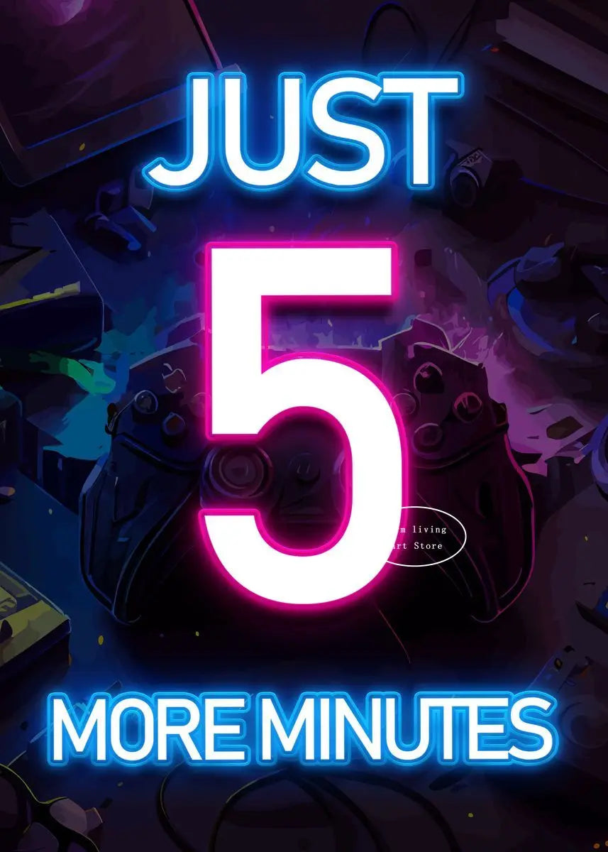 80s Retro Neon Game Quotes Poster Boy Gaming Controller Gamer Zone Room Eat Sleep Game Repeat Canvas Painting Home Decor Gift