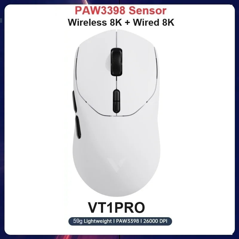 Rapoo VT1PRO/VT1PRO MAX/VT1Air MAX Wireless Gaming Mouse 8KHz Polling Rate 26000 DPI Optical Sensor for Small/Medium Size Hands