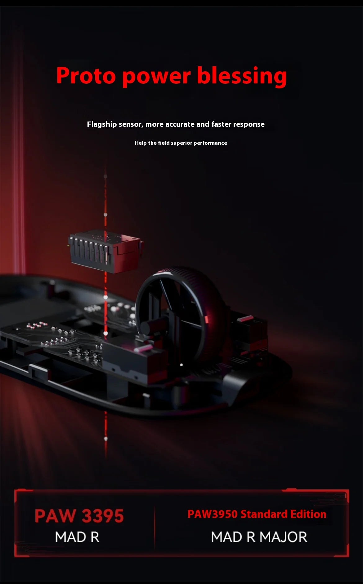 Atk Vxe Vgn Mad R Major Ultra-Lightweight Wireless Mouse Ergonomic Game Dual-Mode Esports Office Mouse Paw3395 Gift