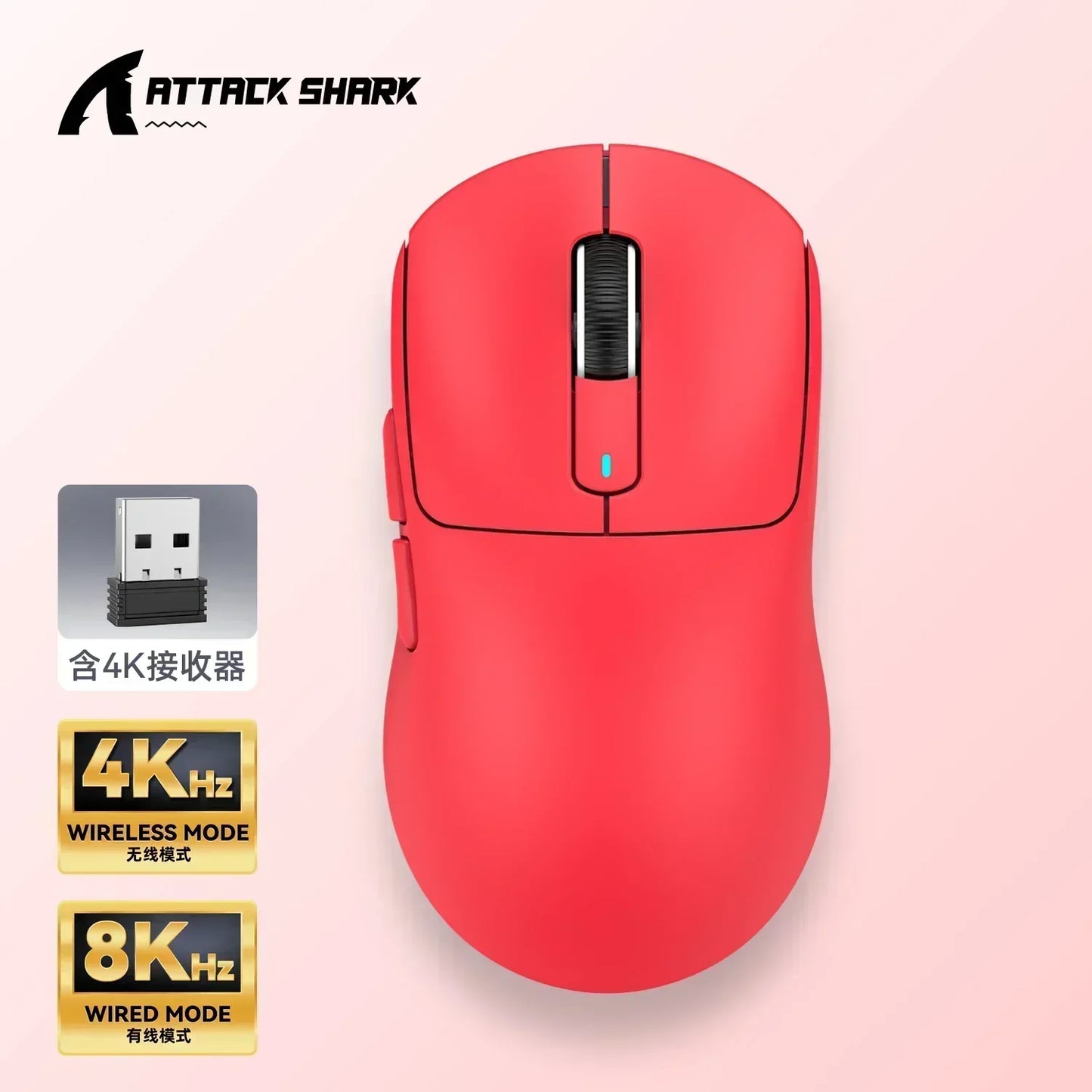 Attack Shark X3Pro/X3/R1 Wired 8KHz Bluetooth Mouse PixArt PAW3395 Tri Mode Wireless 4KHz Lightweight Macro Game custom Mouse