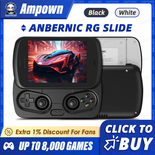 ANBERNIC RG Slide Video Game Consoles 4.7'' LTPS InCell 120Hz Touchscreen DP Output Unisoc Processor Android 13 AI-enabled Gifts