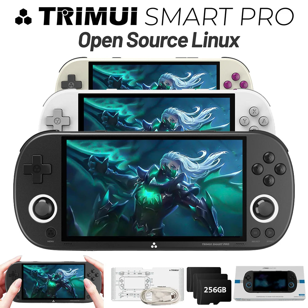 Trimui Smart Pro Handheld Game Console 4.96''IPS Screen Linux System RGB Joystick Video Game Console Gift 30000+ Games