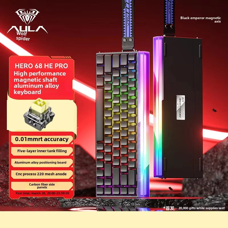 New AULA HERO 68HE/ULTRA INSTOCK Magnetic Switch Gaming Keyboard&Mouse E-sport Custom Mechanical Wired Keyboard Accessories