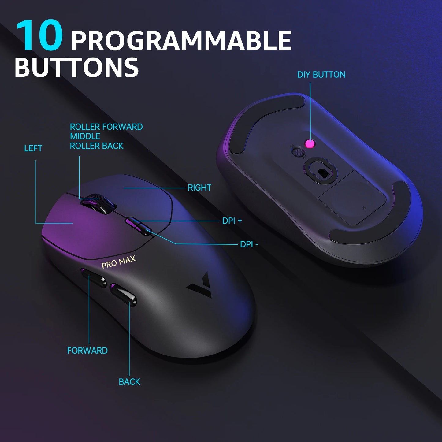 Rapoo VT1PRO/VT1PRO MAX/VT1Air MAX Wireless Gaming Mouse 8KHz Polling Rate 26000 DPI Optical Sensor for Small/Medium Size Hands